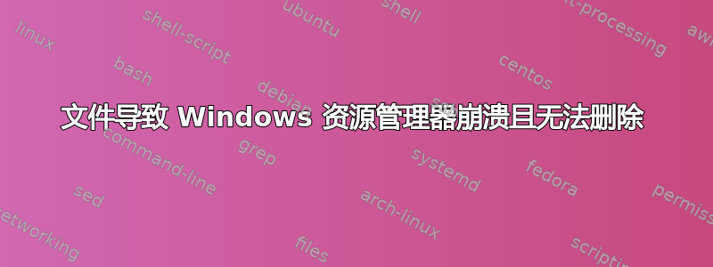 文件导致 Windows 资源管理器崩溃且无法删除