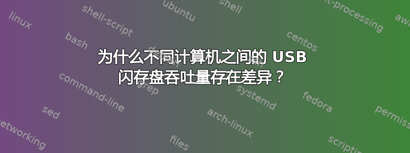 为什么不同计算机之间的 USB 闪存盘吞吐量存在差异？