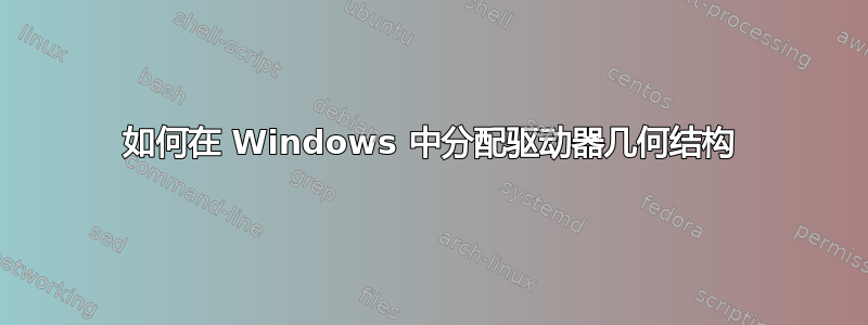 如何在 Windows 中分配驱动器几何结构