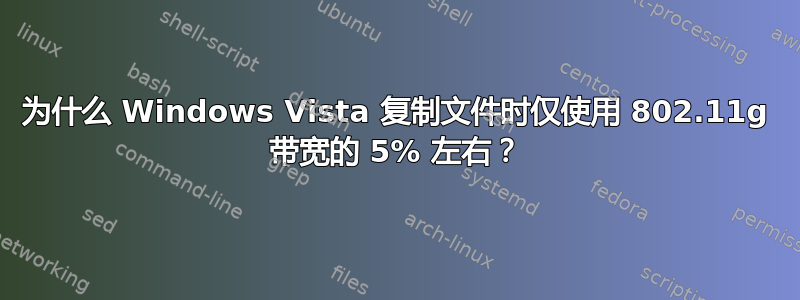 为什么 Windows Vista 复制文件时仅使用 802.11g 带宽的 5% 左右？