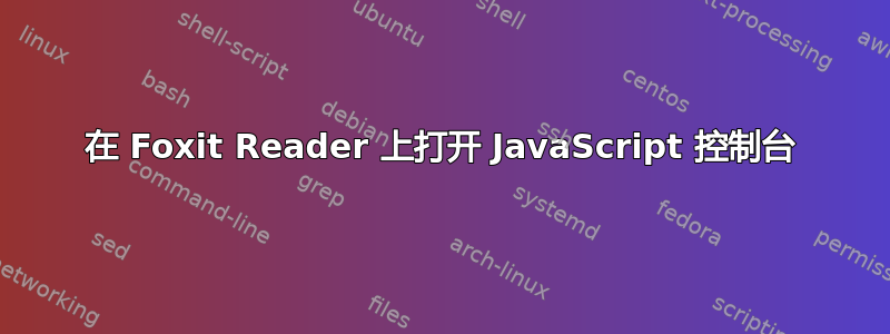 在 Foxit Reader 上打开 JavaScript 控制台