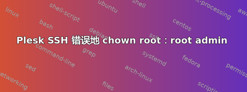 Plesk SSH 错误地 chown root：root admin