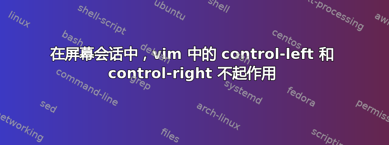 在屏幕会话中，vim 中的 control-left 和 control-right 不起作用