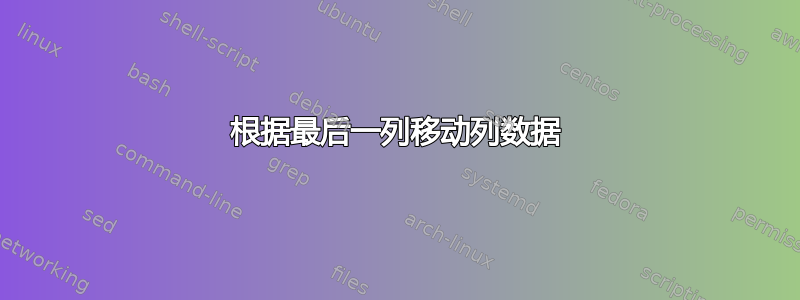 根据最后一列移动列数据