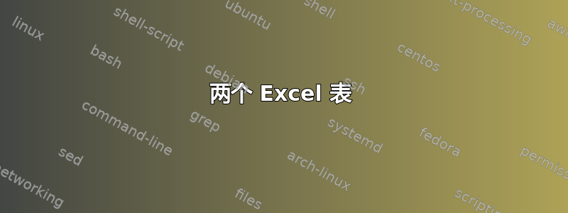 两个 Excel 表