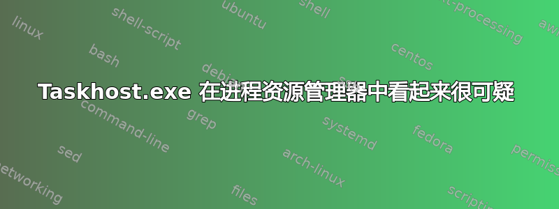 Taskhost.exe 在进程资源管理器中看起来很可疑