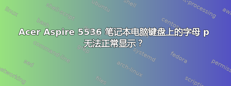 Acer Aspire 5536 笔记本电脑键盘上的字母 p 无法正常显示？