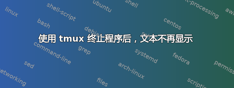 使用 tmux 终止程序后，文本不再显示