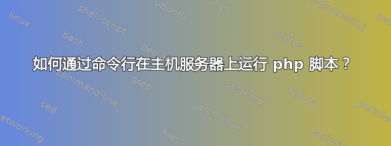 如何通过命令行在主机服务器上运行 php 脚本？