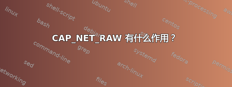 CAP_NET_RAW 有什么作用？