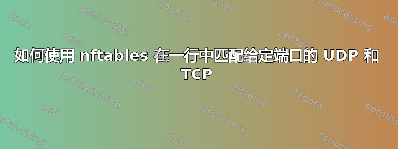 如何使用 nftables 在一行中匹配给定端口的 UDP 和 TCP