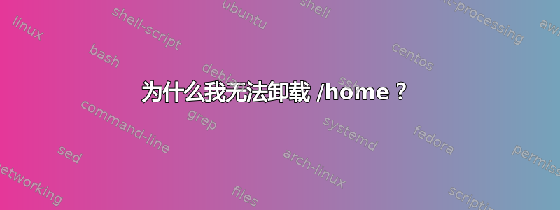 为什么我无法卸载 /home？