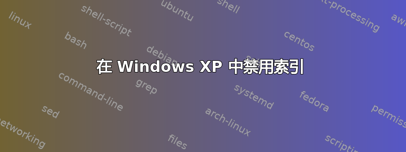 在 Windows XP 中禁用索引