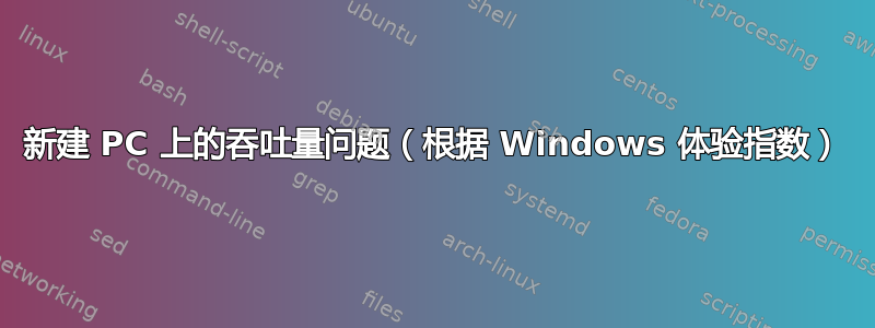 新建 PC 上的吞吐量问题（根据 Windows 体验指数）