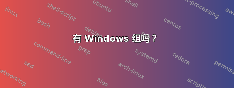 有 Windows 组吗？