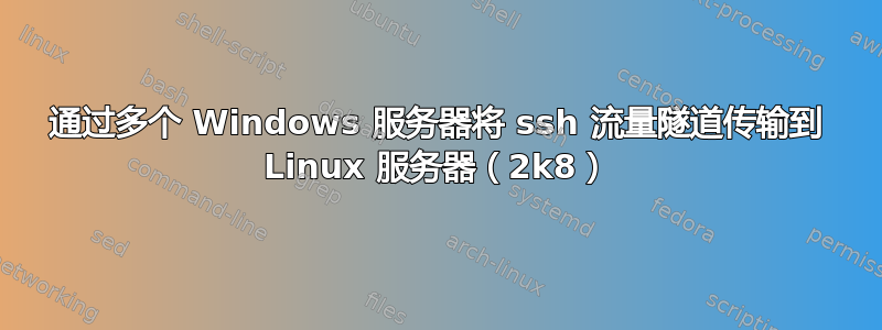 通过多个 Windows 服务器将 ssh 流量隧道传输到 Linux 服务器（2k8）