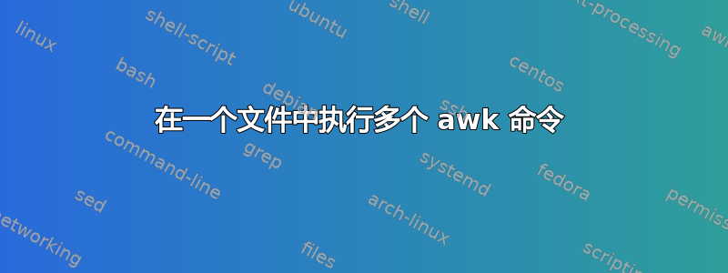 在一个文件中执行多个 awk 命令