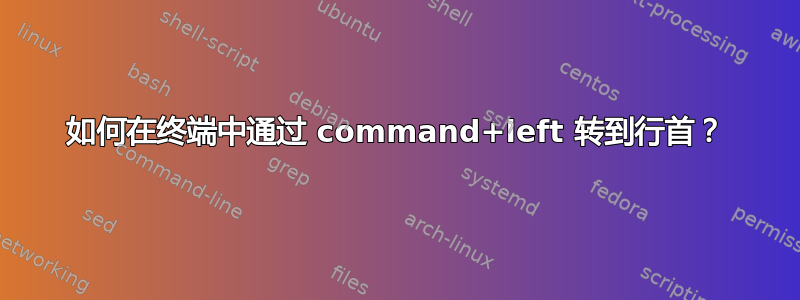 如何在终端中通过 command+left 转到行首？