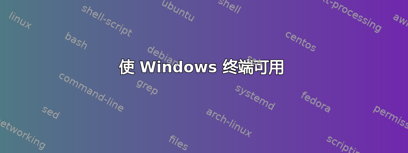 使 Windows 终端可用