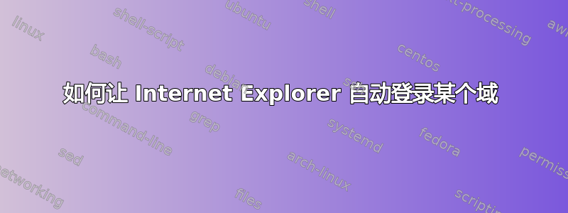 如何让 Internet Explorer 自动登录某个域