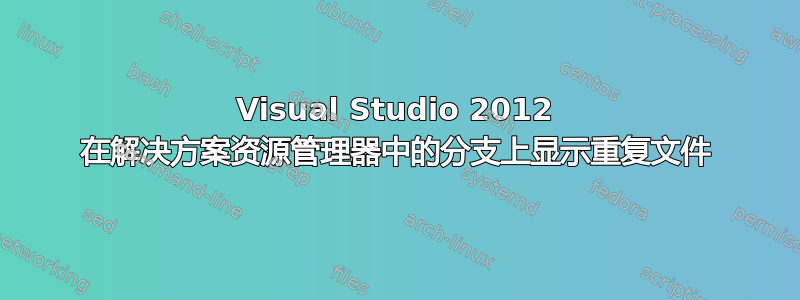 Visual Studio 2012 在解决方案资源管理器中的分支上显示重复文件