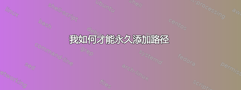 我如何才能永久添加路径