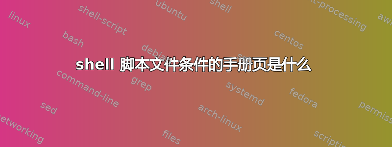 shell 脚本文件条件的手册页是什么