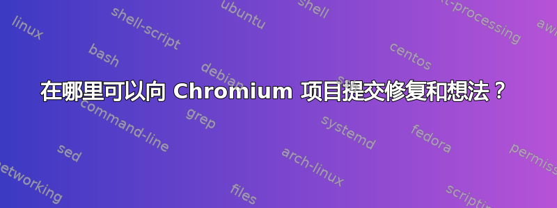 在哪里可以向 Chromium 项目提交修复和想法？