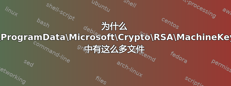 为什么 C:\ProgramData\Microsoft\Crypto\RSA\MachineKeys 中有这么多文件