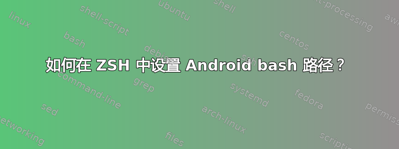 如何在 ZSH 中设置 Android bash 路径？