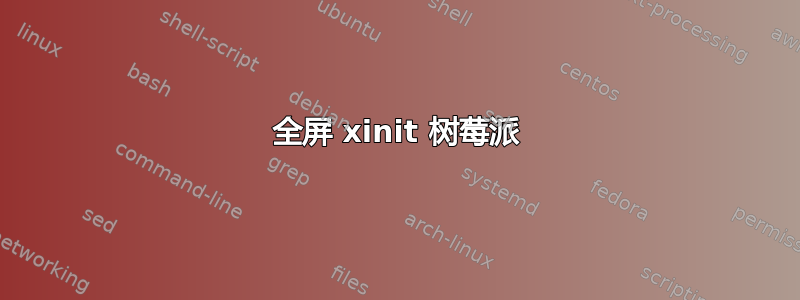 全屏 xinit 树莓派