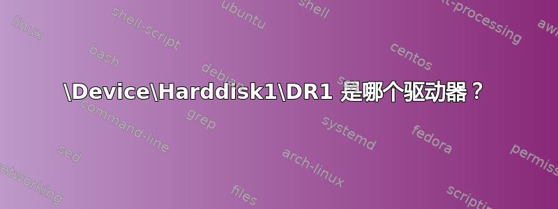 \Device\Harddisk1\DR1 是哪个驱动器？