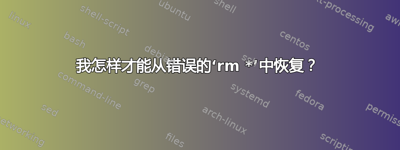 我怎样才能从错误的‘rm *’中恢复？