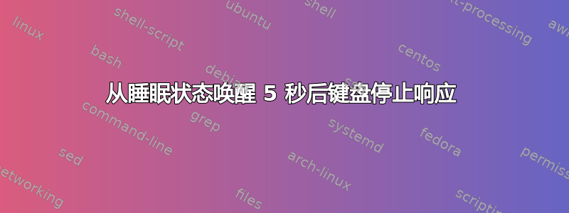 从睡眠状态唤醒 5 秒后键盘停止响应