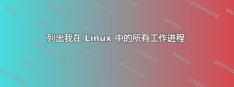 列出我在 Linux 中的所有工作进程