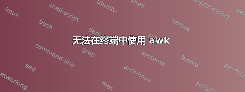 无法在终端中使用 awk