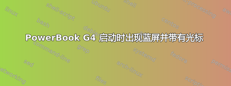 PowerBook G4 启动时出现蓝屏并带有光标