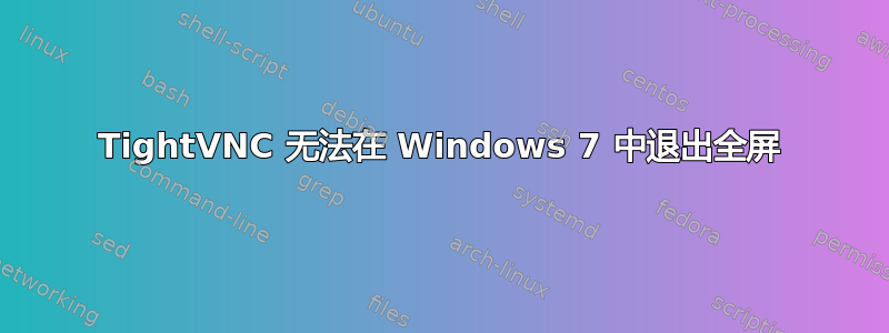 TightVNC 无法在 Windows 7 中退出全屏