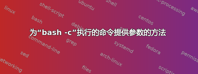 为“bash -c”执行的命令提供参数的方法