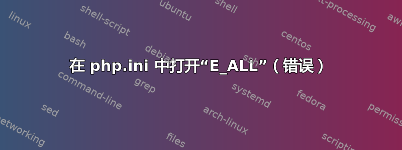 在 php.ini 中打开“E_ALL”（错误）