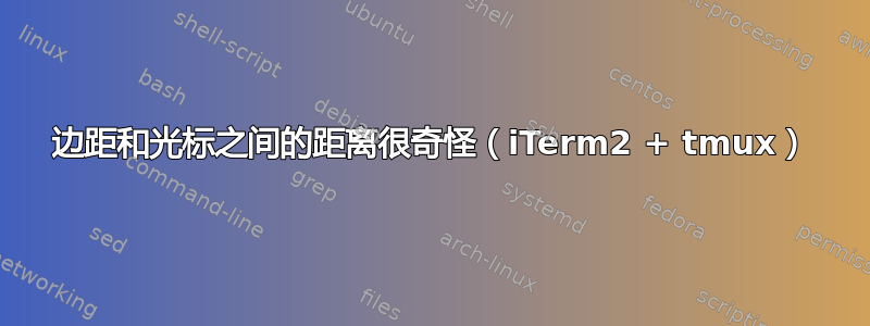 边距和光标之间的距离很奇怪（iTerm2 + tmux）