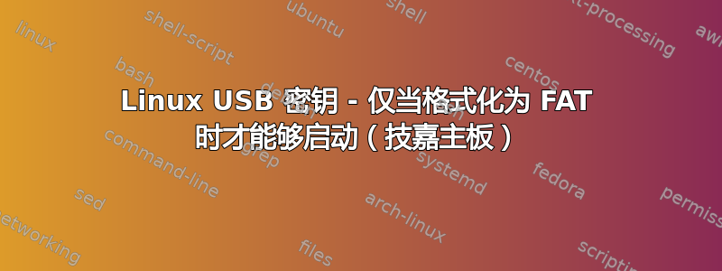 Linux USB 密钥 - 仅当格式化为 FAT 时才能够启动（技嘉主板）