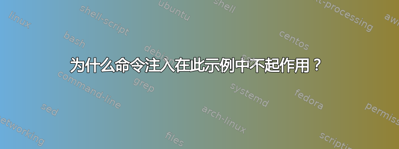 为什么命令注入在此示例中不起作用？