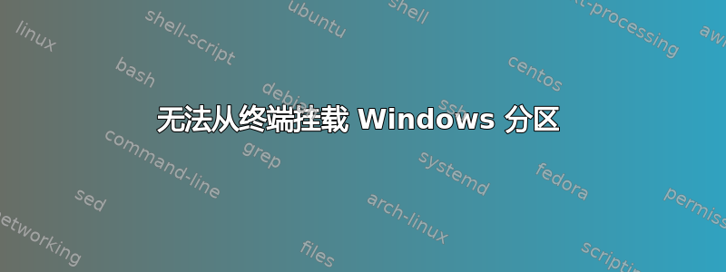 无法从终端挂载 Windows 分区