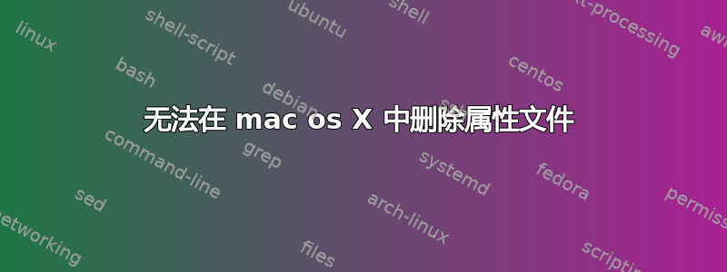 无法在 mac os X 中删除属性文件