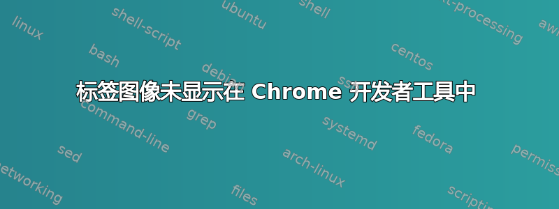 标签图像未显示在 Chrome 开发者工具中