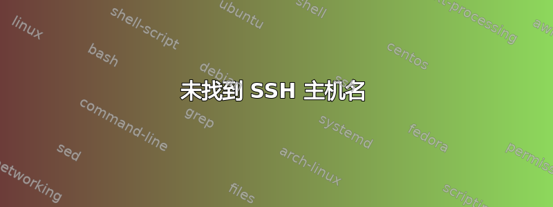 未找到 SSH 主机名