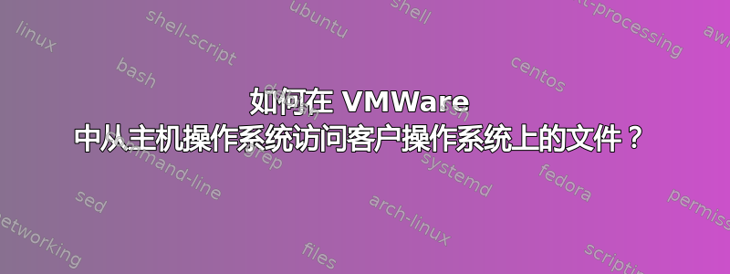 如何在 VMWare 中从主机操作系统访问客户操作系统上的文件？