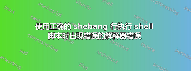 使用正确的 shebang 行执行 shell 脚本时出现错误的解释器错误