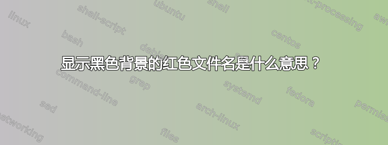 显示黑色背景的红色文件名是什么意思？